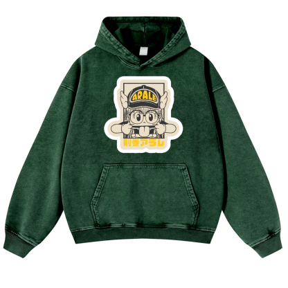 Arale Vintage Washed Thick Cotton Hoodie