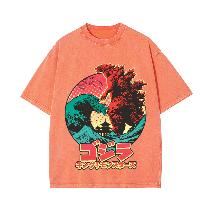 Godzilla Vintage Wash Japanese Design T-Shirt