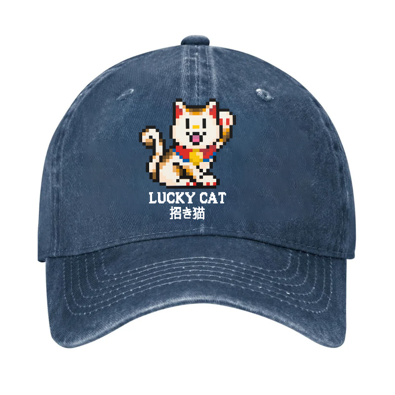TM Mosaic Lucky Cat Vintage Cotton Cap