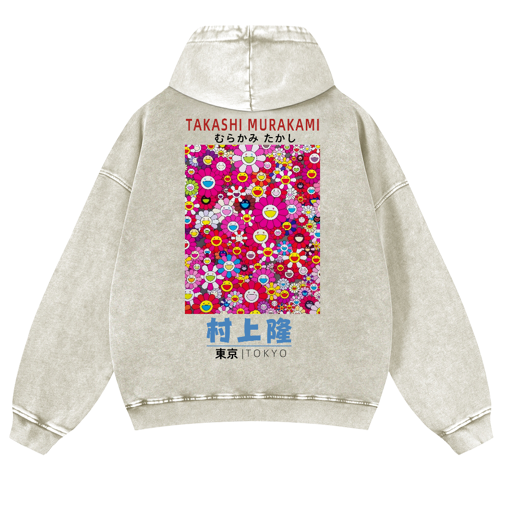 TM Sunflower Vintage Washed Cotton Back Art Hoodie