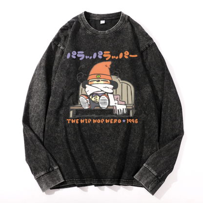PaRappa the Rapper Vintage Cotton Wash Long-sleeve T-shirt