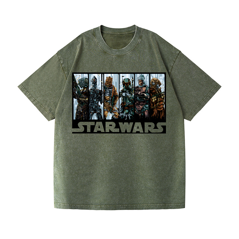 Bounty Hunters Star Wars Vintage Wash Japanese Design T-Shirt