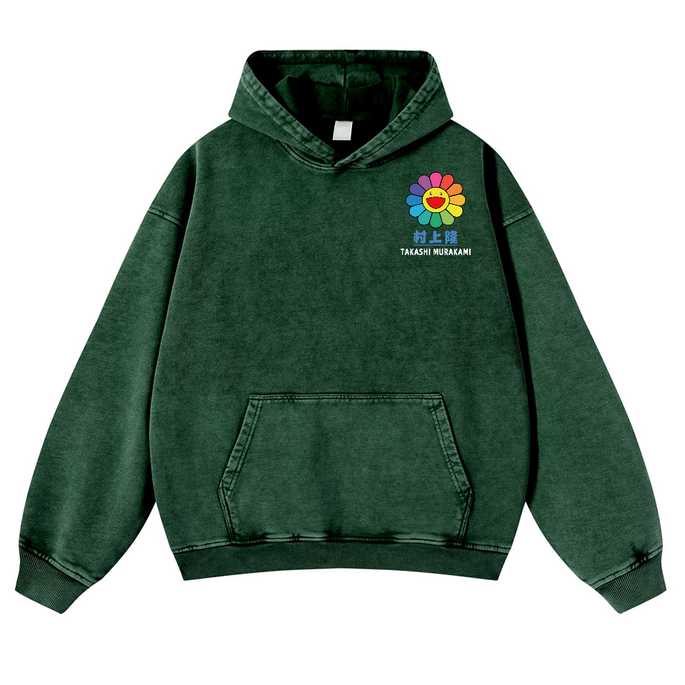 TM Sunflower Vintage Washed Cotton Back Art Hoodie