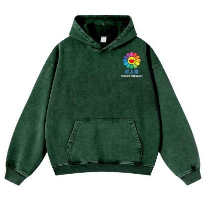 TM Sunflower Vintage Washed Cotton Back Art Hoodie
