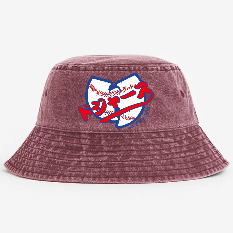 Dodgers Dream Wu Tang Clan Baseball Vintage 100% Cotton Bucket Hat