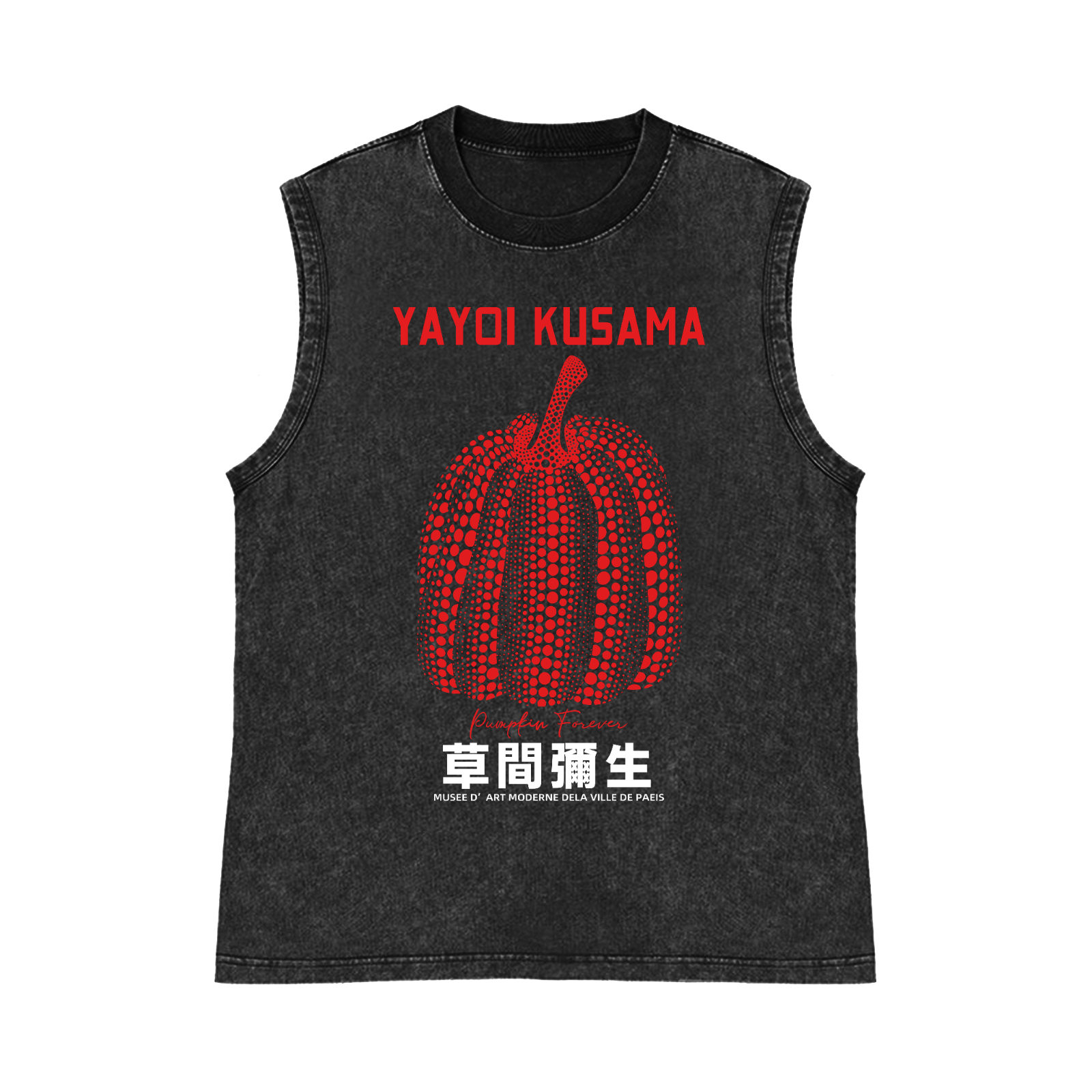 Yayoi Kusama Pumpkin Pure Cotton Wash-Dyed Sleeveless Tank Top