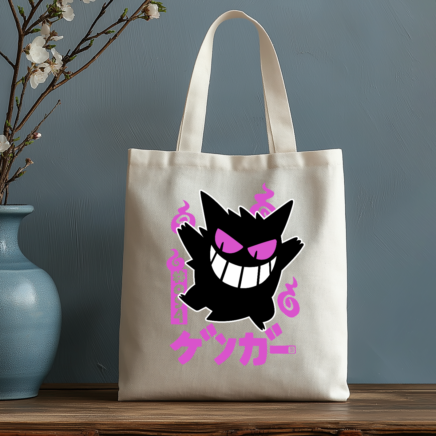 Gengar Japanese Style Canvas Tote Bag