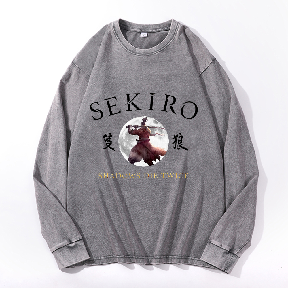 Sekiro Vintage Cotton Wash Crewneck Sweatshirt