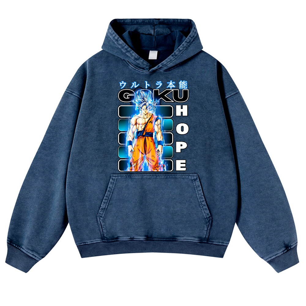 DB Son Goku Vintage Washed Thick Cotton Hoodie