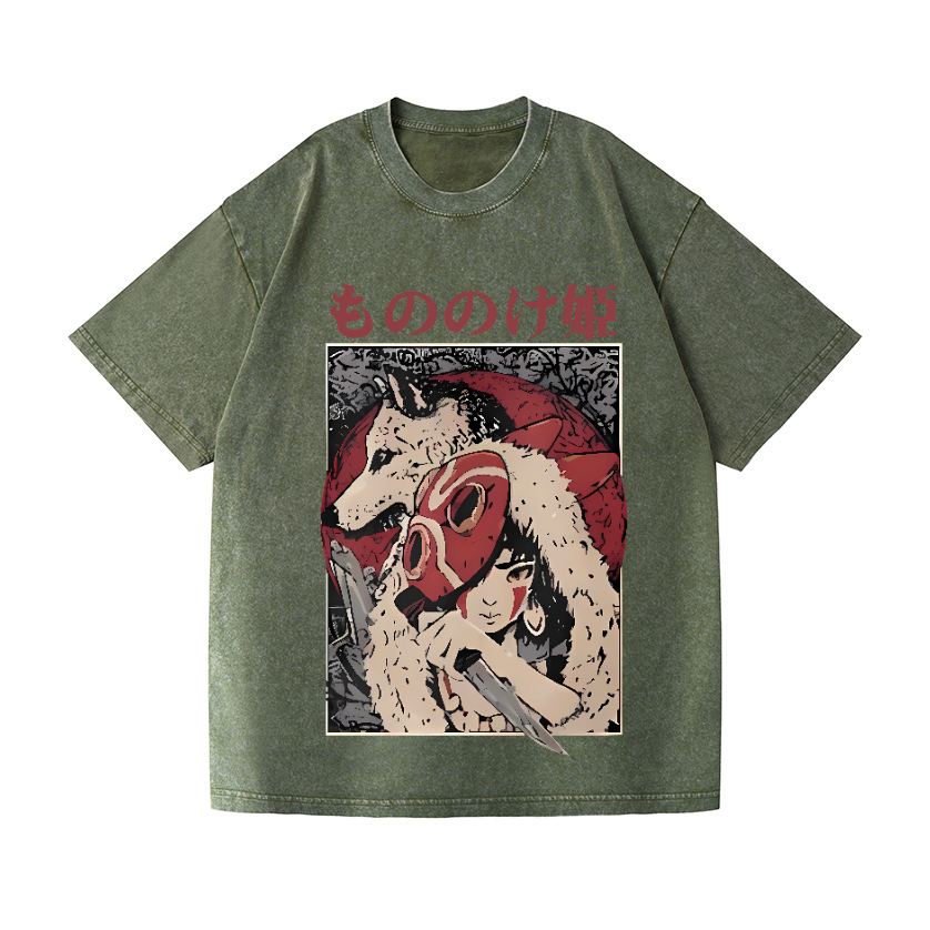 Ghibli Princess Mononoke Vintage Wash Japanese Design T-Shirt