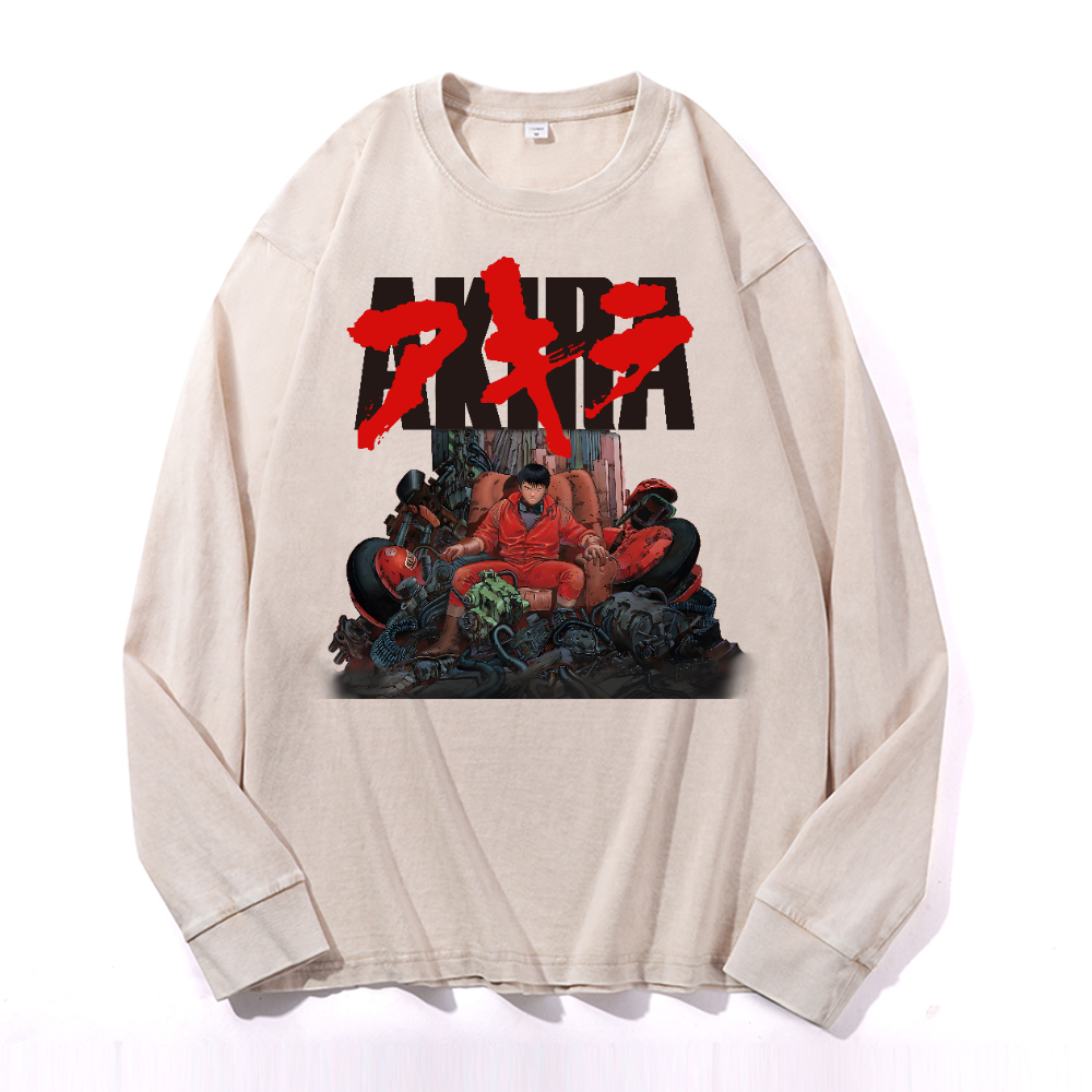 Akira Vintage Cotton Wash Crewneck Sweatshirt