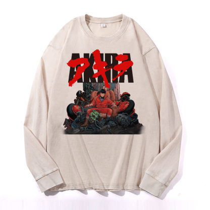 Akira Vintage Cotton Wash Crewneck Sweatshirt