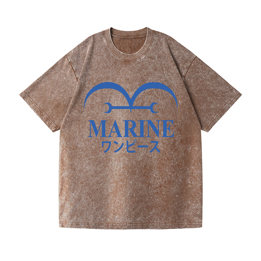 One Piece Marine Vintage Wash Japanese Design T-Shirt