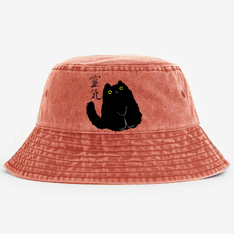 Lucky Cat Art Vintage 100% Cotton Bucket Hat