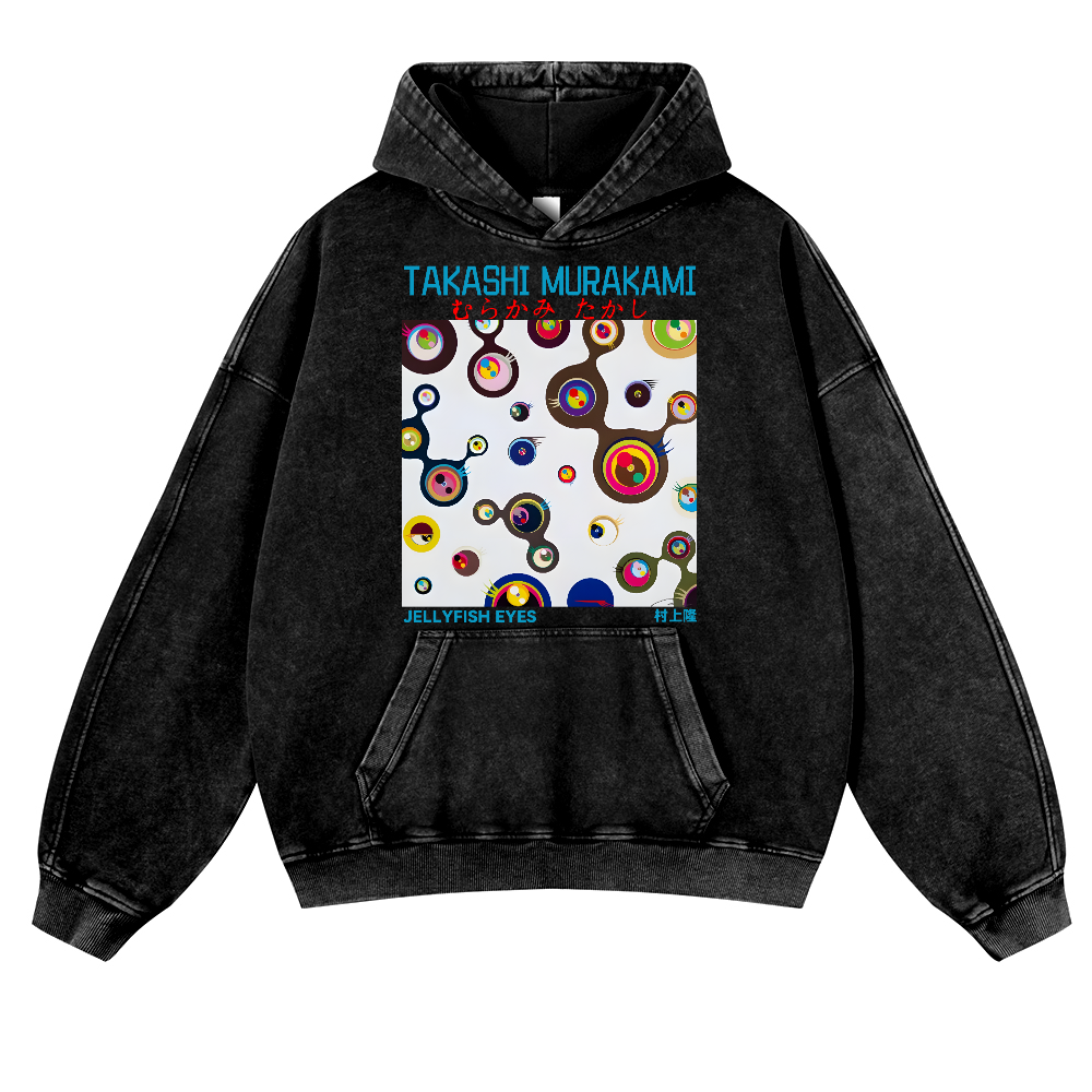 Jellyfish Eyes TM Vintage Washed Thick Cotton Hoodie