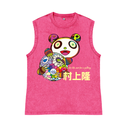 Panda Sunflower TM Pure Cotton Wash-Dyed Sleeveless Tank Top