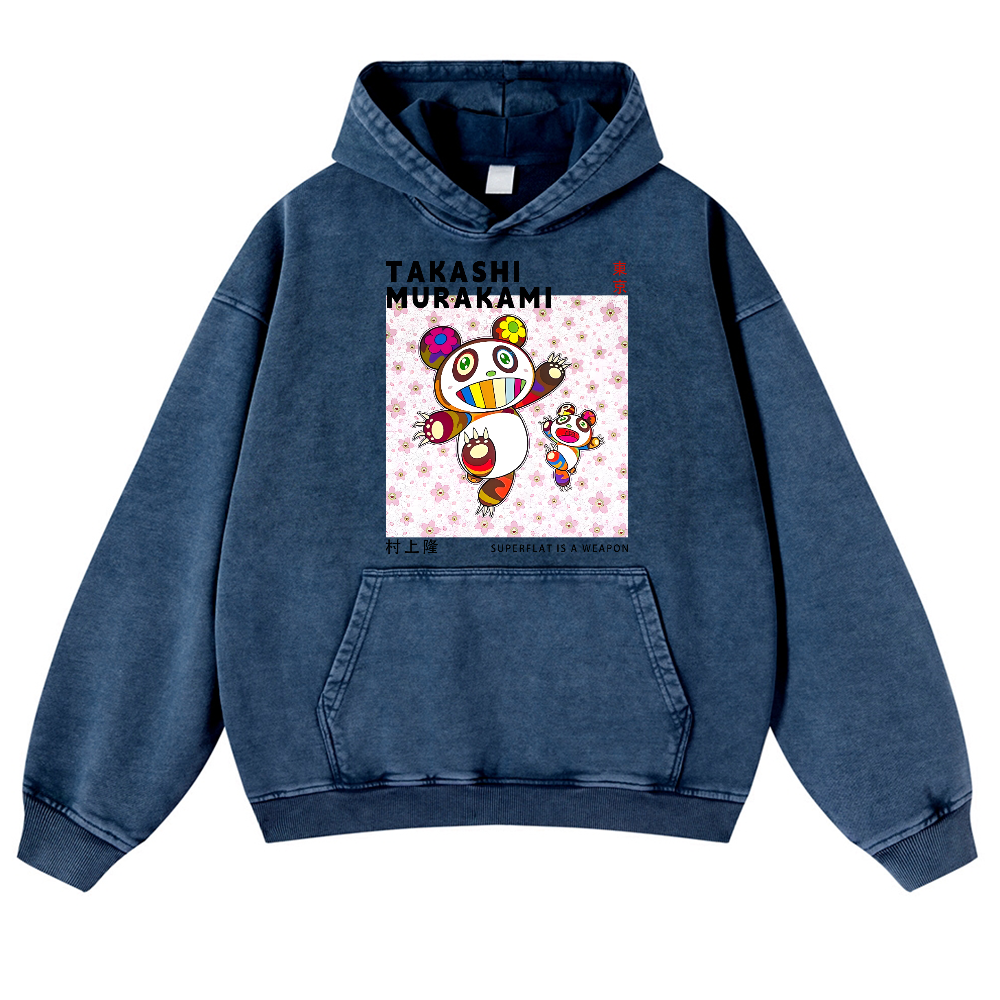 Panda TM Vintage Washed Thick Cotton Hoodie