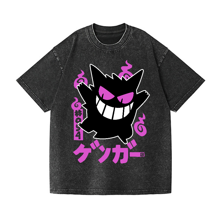 Pokemon Gengar Vintage Wash Japanese Design T-Shirt
