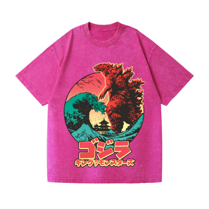 Godzilla Vintage Wash Japanese Design T-Shirt