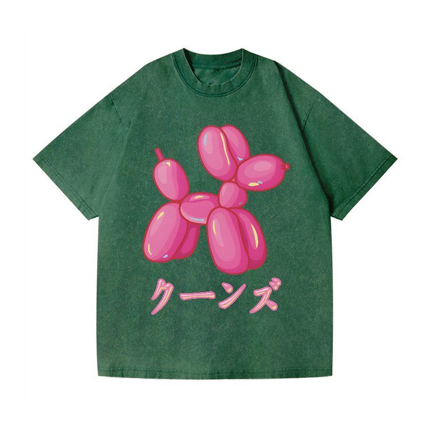 Balloon Dog Vintage Wash Japanese Design T-Shirt