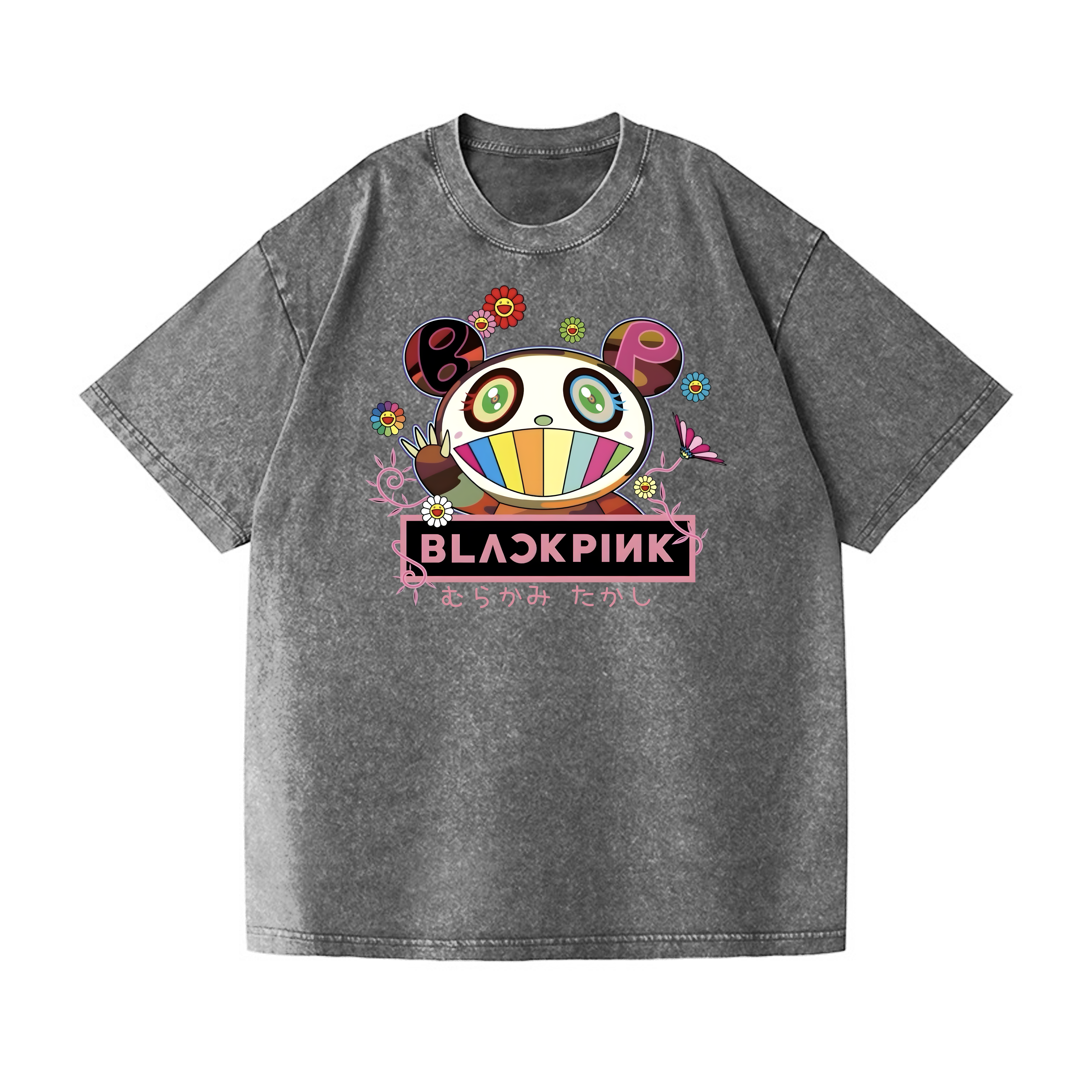 Black Pink TM Vintage Wash Japanese Design T-Shirt