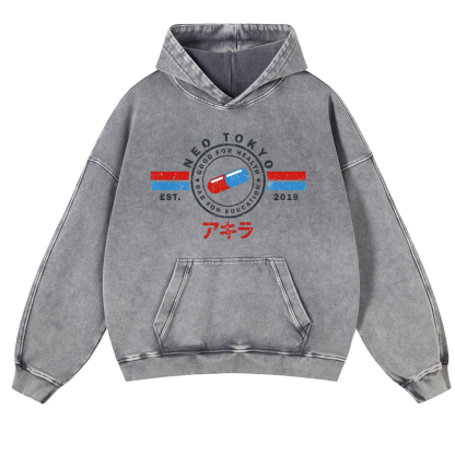 Akira Vintage Washed Thick Cotton Hoodie