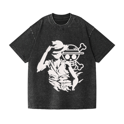 One Piece Vintage Wash Japanese Design T-Shirt