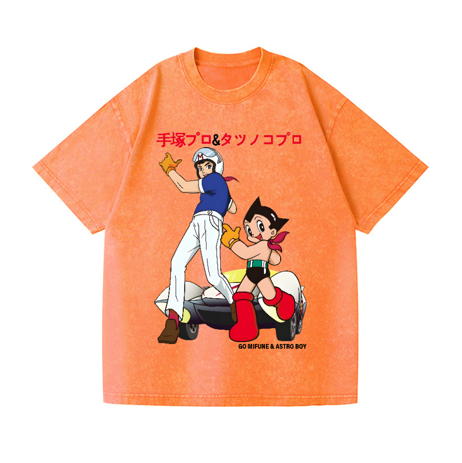 Speed Racer Astro Boy Vintage Wash Japanese Design T-Shirt