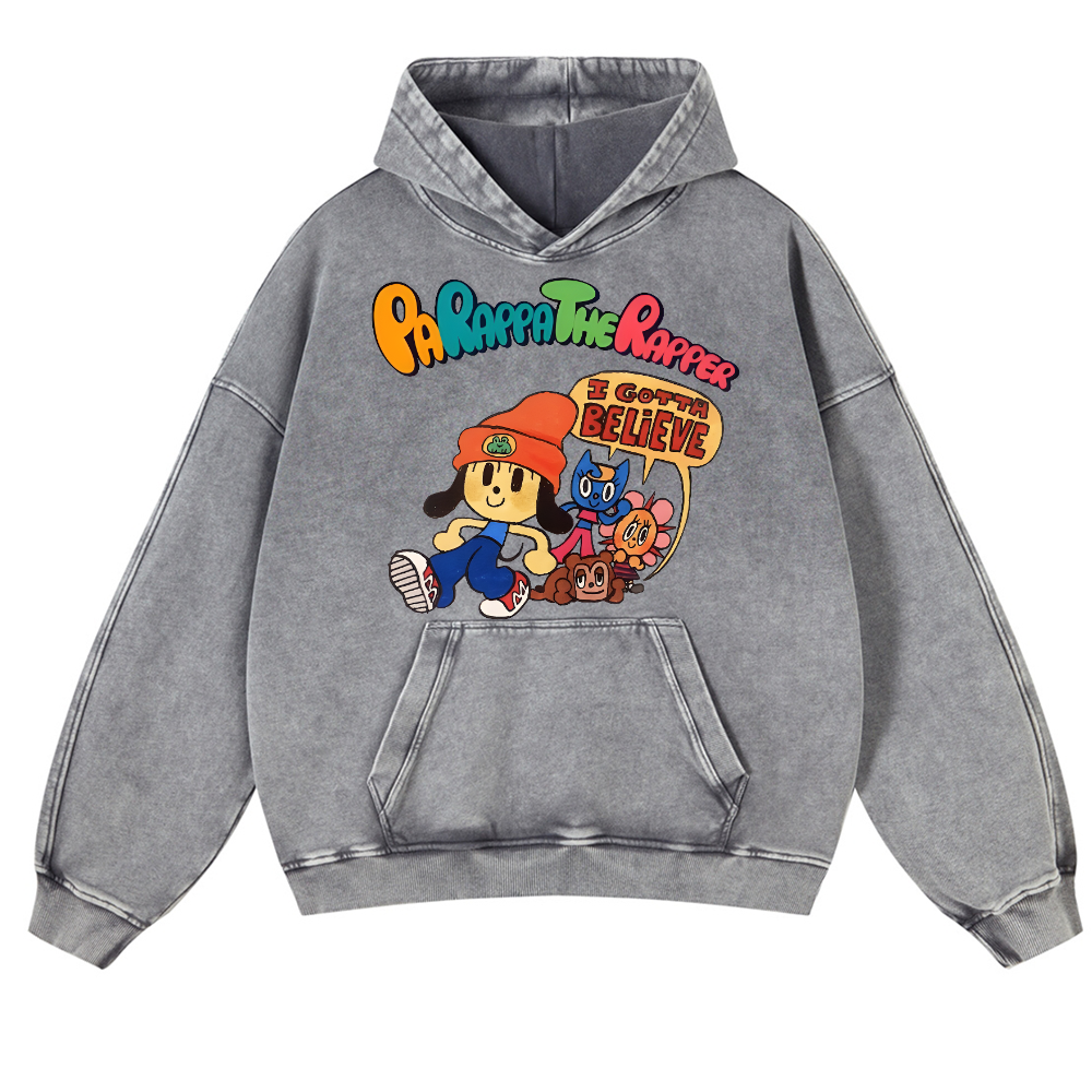 PaRappa the Rapper Vintage Washed Thick Cotton Hoodie