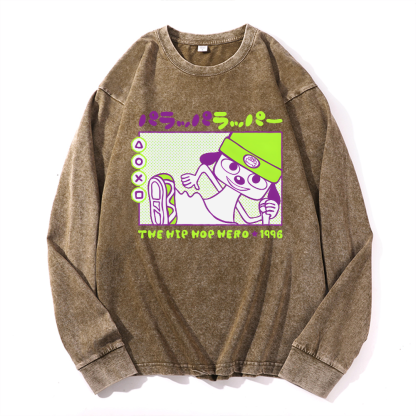 PaRappa the Rapper Vintage Cotton Wash Long-sleeve T-shirt