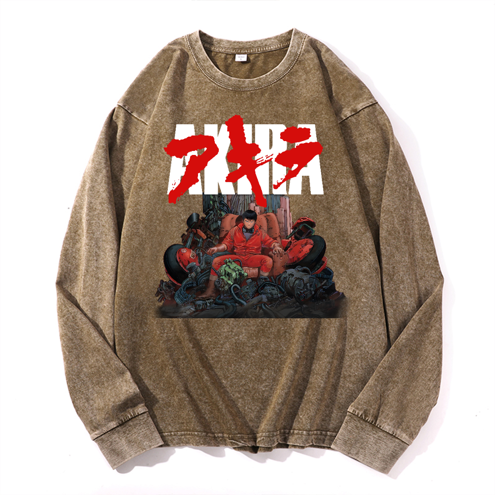 Akira Vintage Cotton Wash Crewneck Sweatshirt