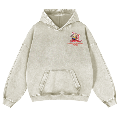 TM Sunflower Octopus Tokyo Japan Vintage Washed Cotton Back Art Hoodie