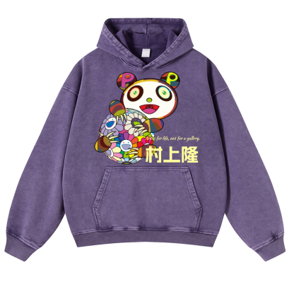 TM Sunflower Panda Vintage Washed Thick Cotton Hoodie
