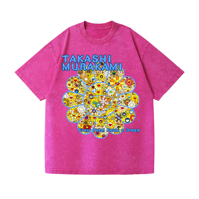 Flower TM Vintage Wash Japanese Design T-Shirt