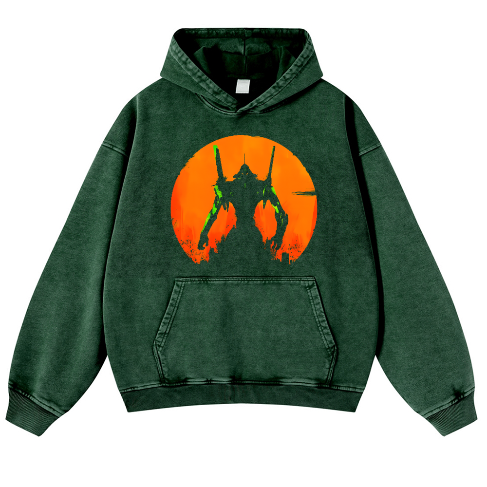 Evangelion Vintage Washed Thick Cotton Hoodie