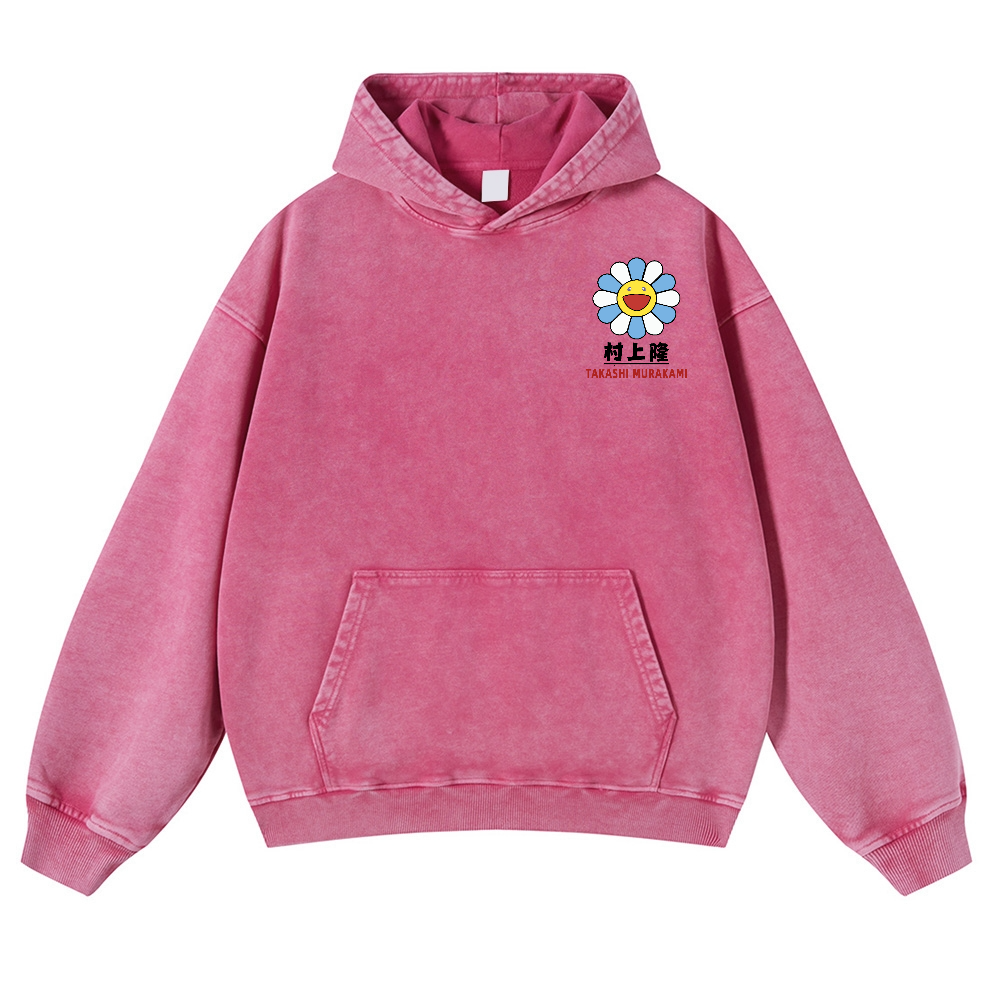 TM Flower Vintage Washed Cotton Back Art Hoodie