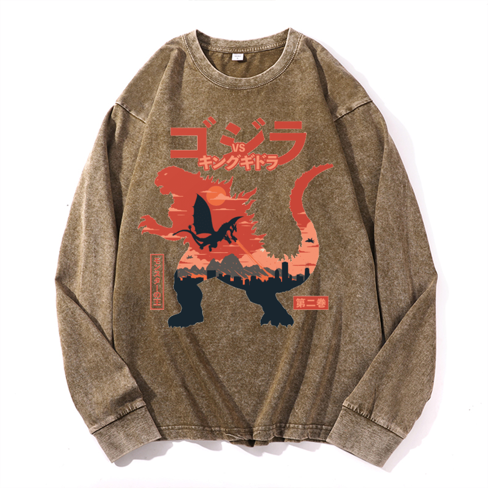 Kaiju Vintage Cotton Wash Crewneck Sweatshirt