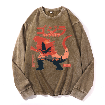 Kaiju Vintage Cotton Wash Crewneck Sweatshirt