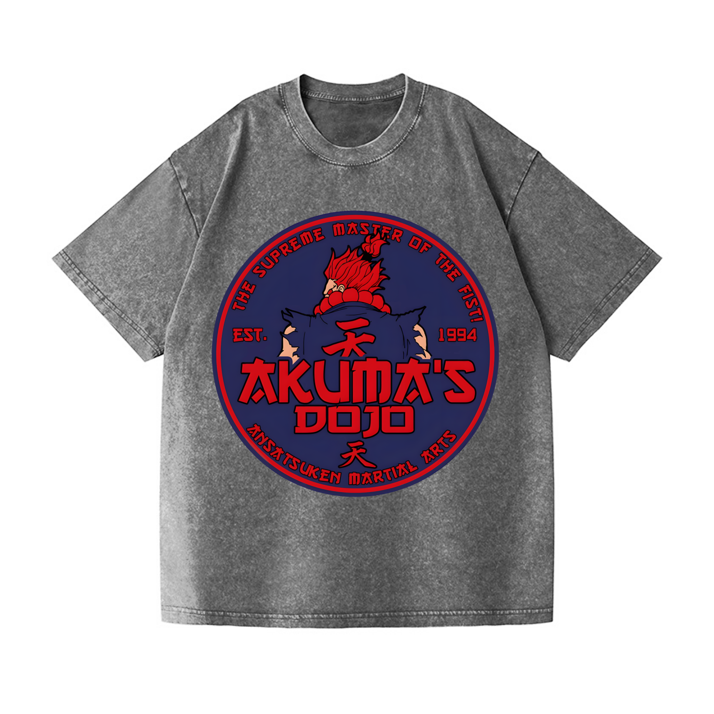 Street Fighter Akuma Vintage Wash Japanese Design T-Shirt