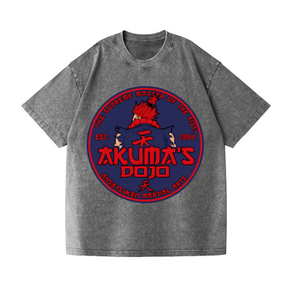 Street Fighter Akuma Vintage Wash Japanese Design T-Shirt