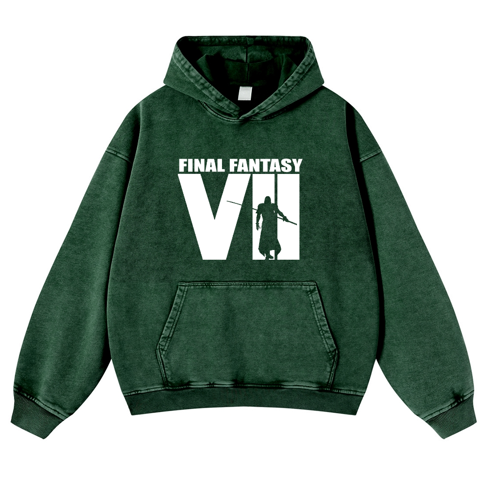 Final Fantasy Vintage Washed Thick Cotton Hoodie