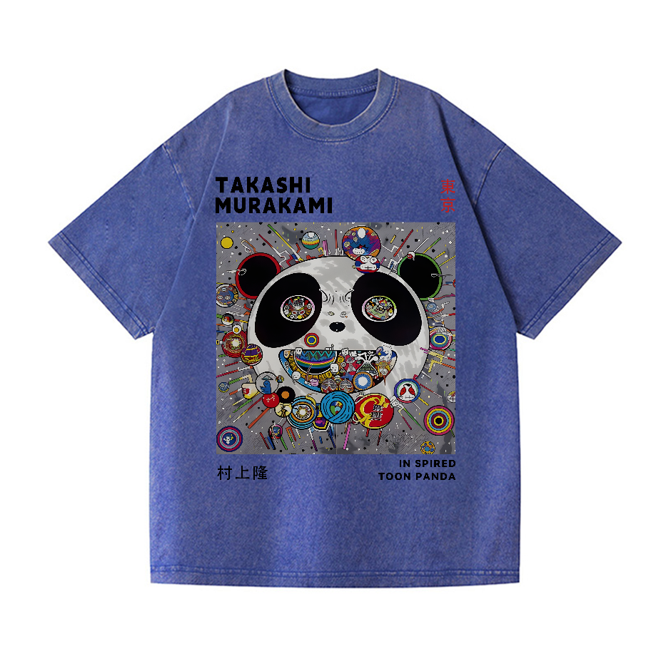 TM Panda Vintage Wash Japanese Design T-Shirt