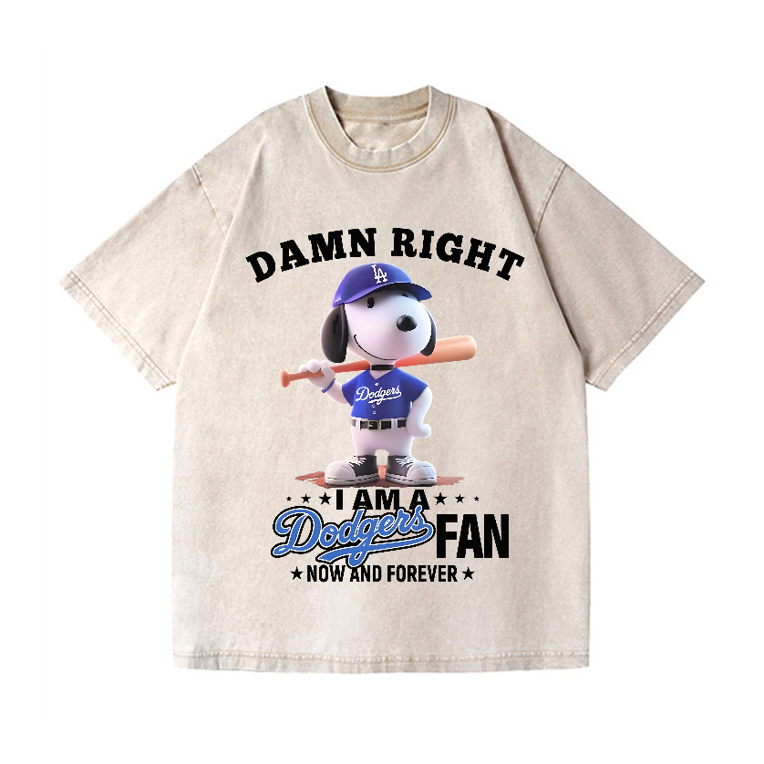 Dodgers Snoopy Baseball Vintage Wash Japanese Design T-Shirt