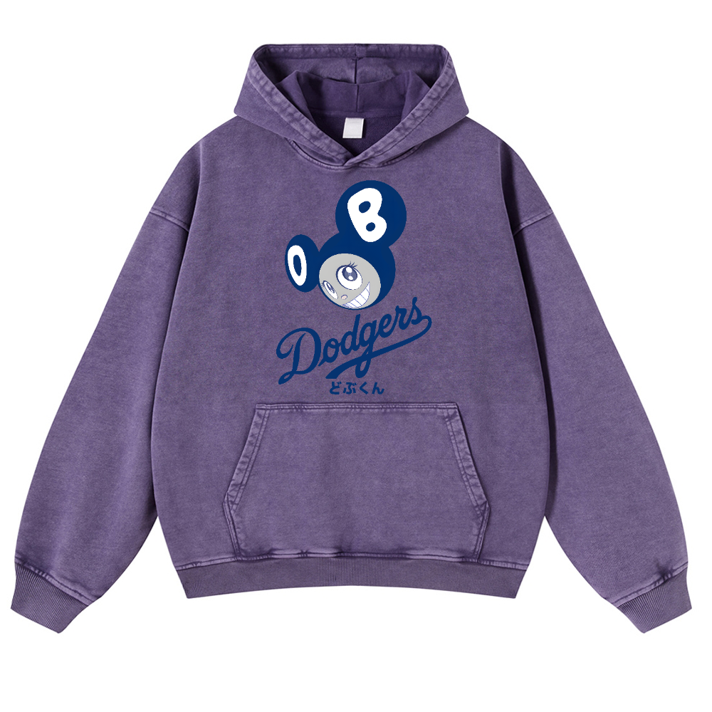 Dodgers Japan Sunflower TM Vintage Washed Thick Cotton Hoodie