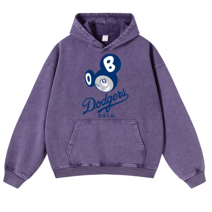 Dodgers Japan Sunflower TM Vintage Washed Thick Cotton Hoodie