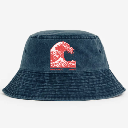 Katsushika Hokusai Wave Vintage 100% Cotton Bucket Hat