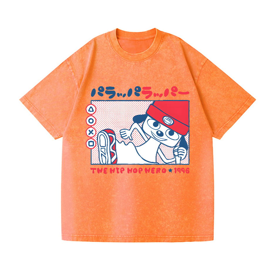 PaRappa the Rapper Vintage Wash Japanese Design T-Shirt
