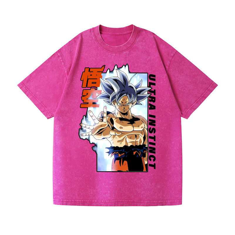 Dragon Ball Son Goku Ultra Instinct Vintage Wash Japanese Design T-Shirt