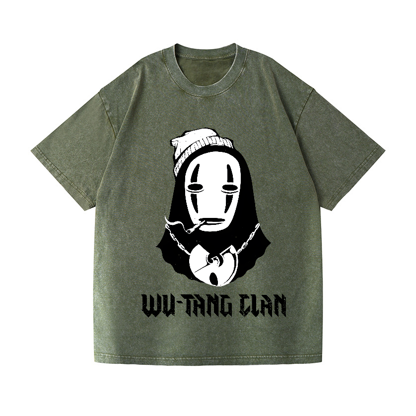Ghibli No Face Wu Tang Clan Vintage Wash Japanese Design T-Shirt