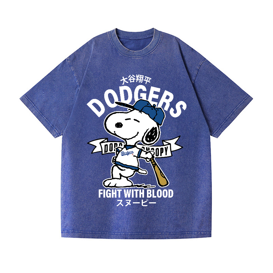 Dodgers Snoopy Vintage Wash Japanese Design T-Shirt